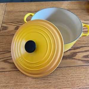 Le Creuset enameled 5.5 qt round Dutch oven in Dijon